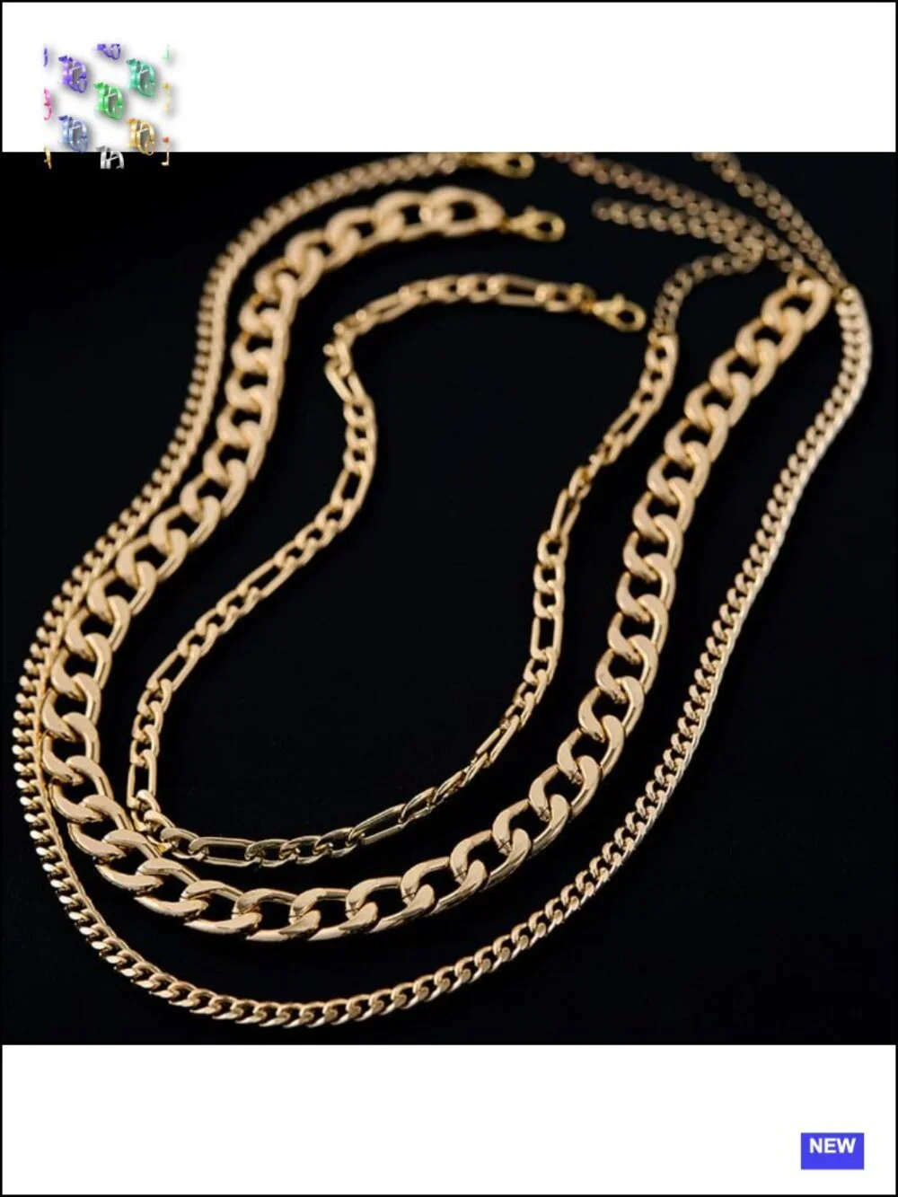 2 Pack Chunky Cuban Link Necklace Set Gold Layered Choker Adjustable Stackable